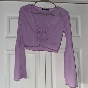nastygal lavender tie shirt